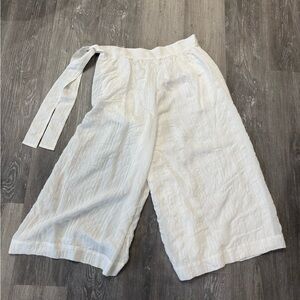 Vince White Stripe Linen Blend Wide Leg Pants - 12